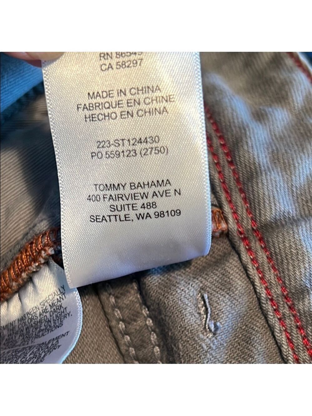Tommy Bahama Antigua Cove Gray Men Jeans Size 36X30 - Picture 10 of 11